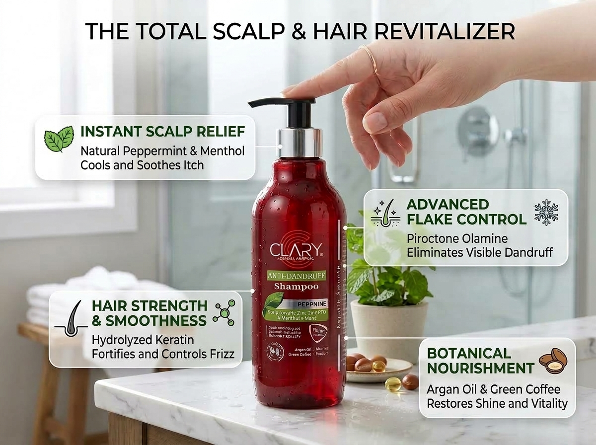 Clary Anti-Dandruff Shampoo 360ml - الصورة 4