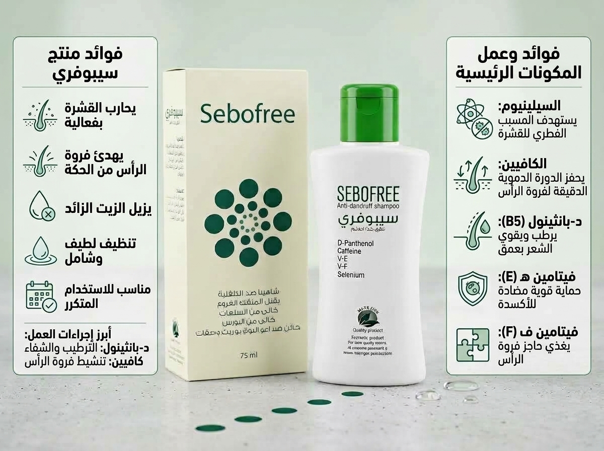 شامبو سيبوفري المضاد للقشرة Sebofree Anti-Dandruff Shampoo - الصورة 3