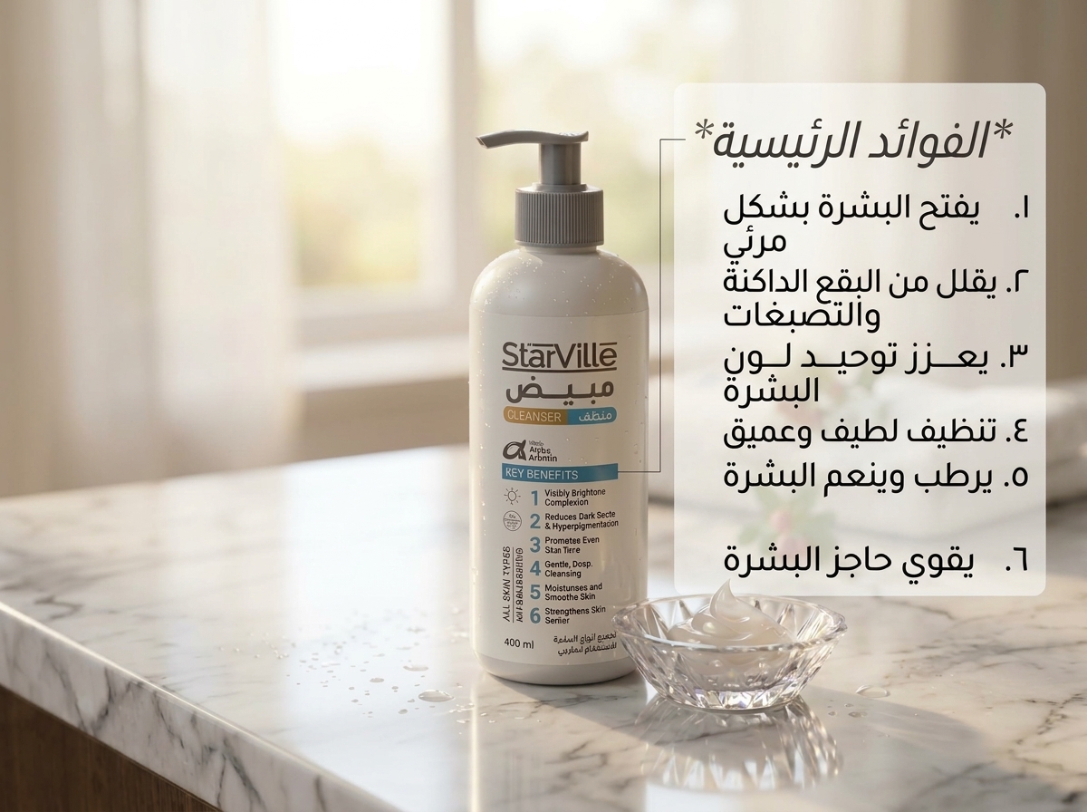 starville whitening cleanser 400ml - الصورة 3
