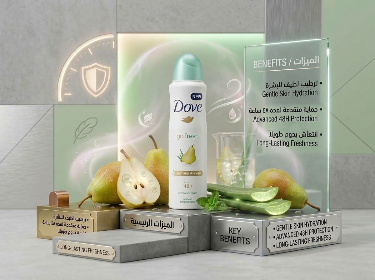 بخاخ دوف جو فريش برائحة الكمثرى والألوفيرا (Dove Go Fresh Pear & Aloe Vera) - الصورة 2