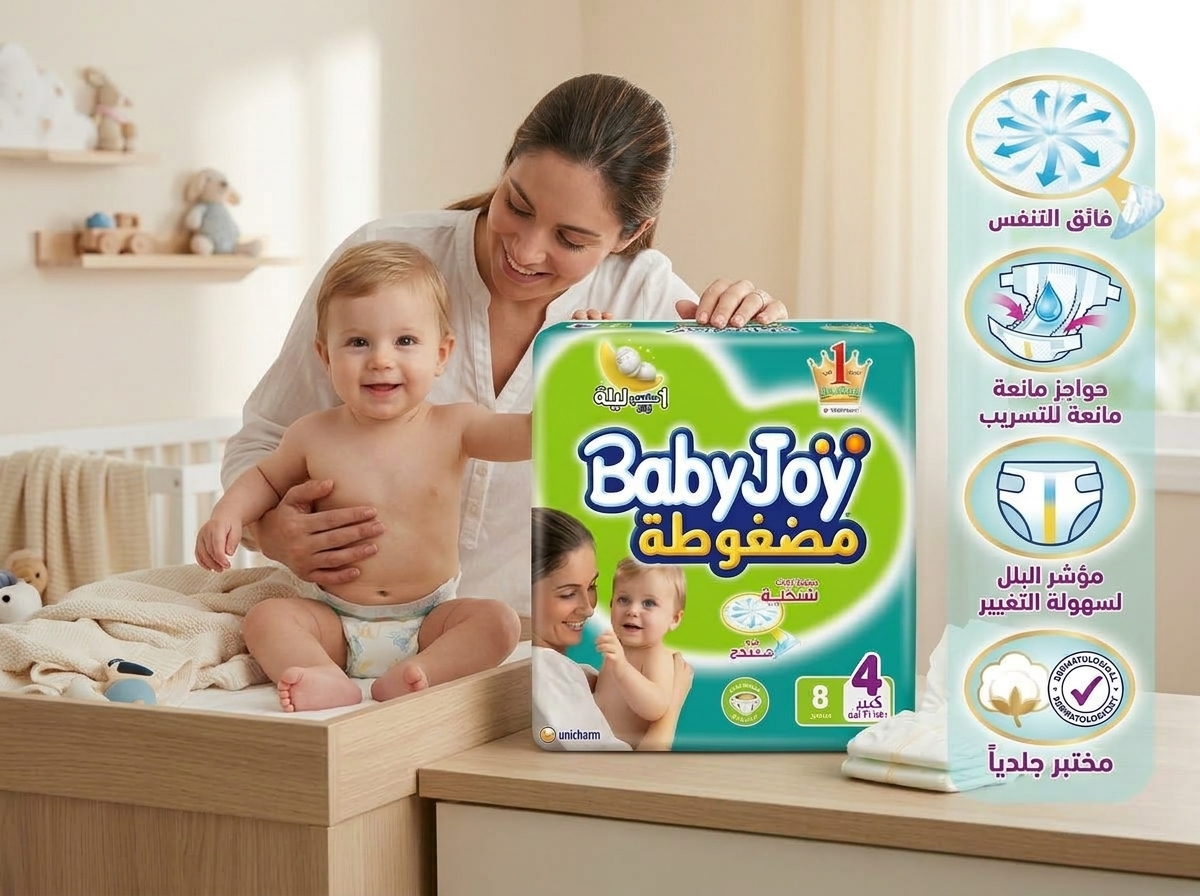  حفاضات بيبي جوي مقاس 4 كبير - الصورة 3