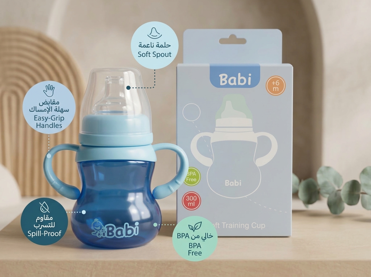 كوب تدريب الأطفال Babi Training Cup 300ml - الصورة 2