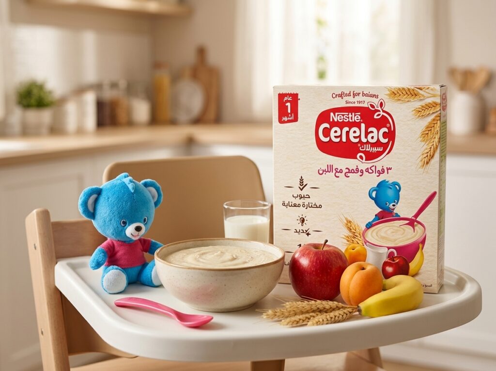 سيريلاك القمح مع 3 فواكه والحليب (Nestle Cerelac 3 Fruits & Wheat with Milk)350gm