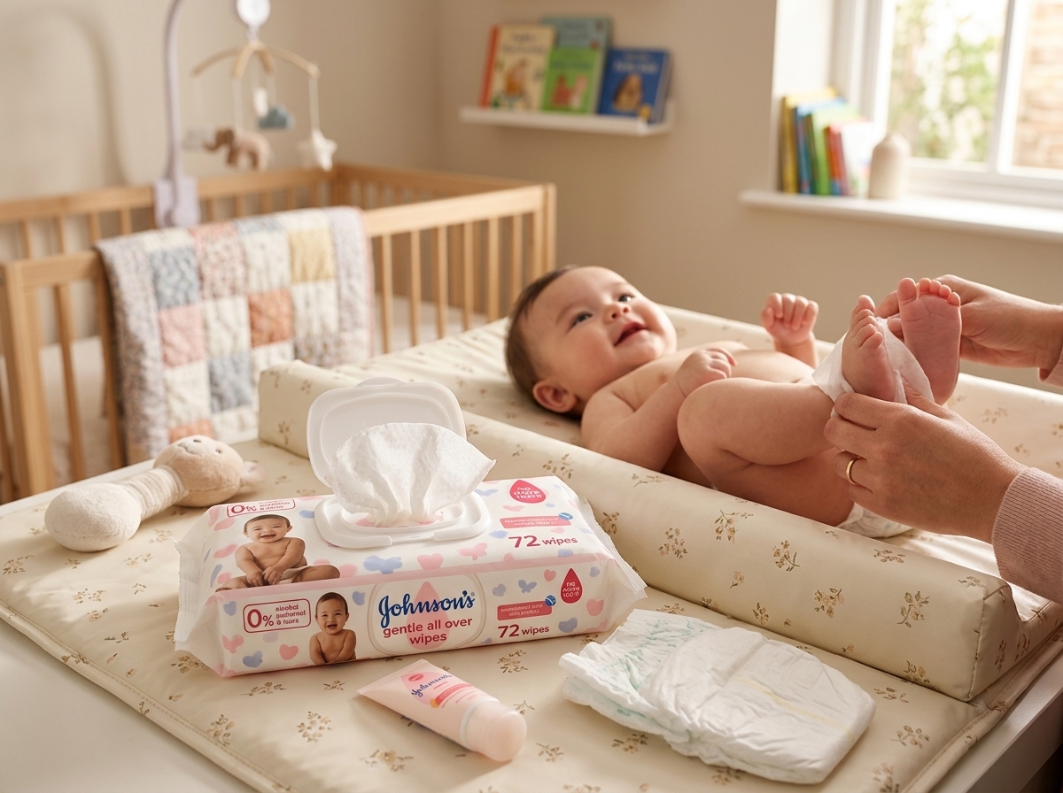مناديل جونسون لجميع أجزاء الجسم Johnson's Gentle All Over Wipes