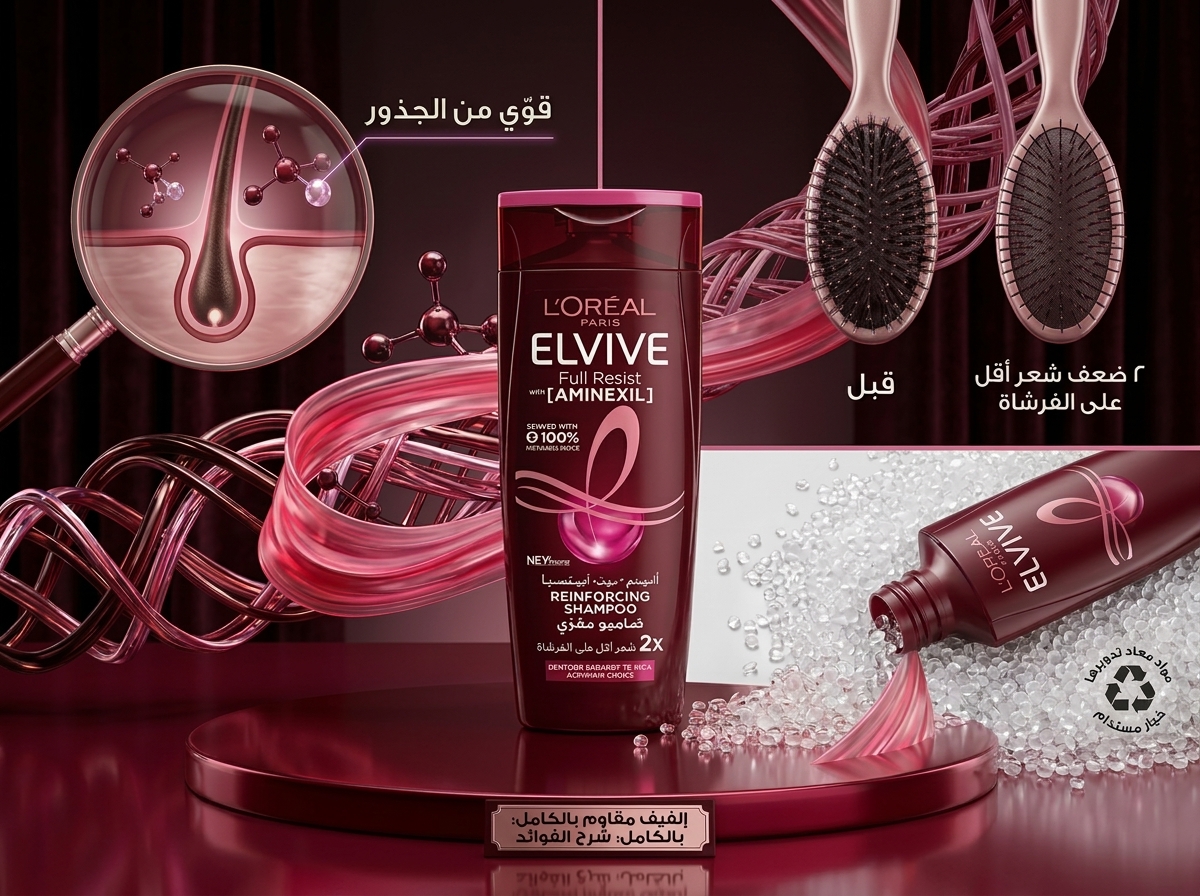 شامبو لوريال إلفيف فول ريزيست ( Elvive Fall Resist Shampoo)200ml - الصورة 3